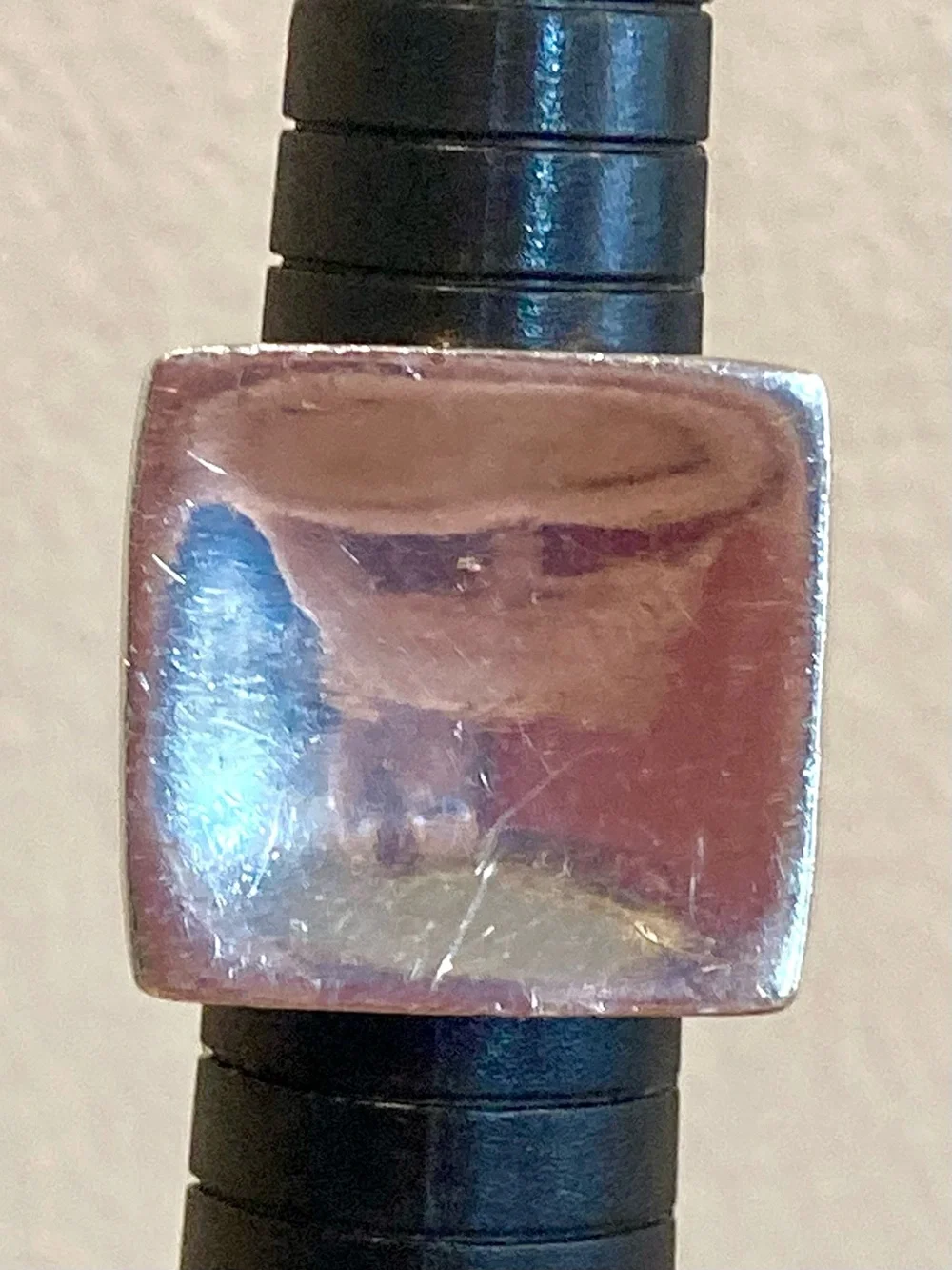 Sterling Silver Modernist Square Ring SX 925 Thai Size 8